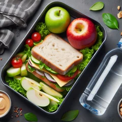  lunch box- box with sandwich and apple © M.studio