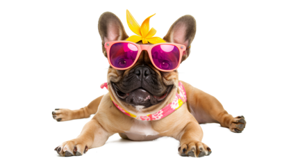 French bulldog beach outdoors isolated on a transparent background