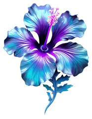 PNG Hibiscus flower purple petal - obrazy, fototapety, plakaty