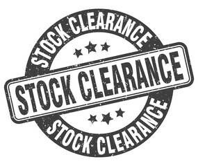 stock clearance stamp. stock clearance label. round grunge sign