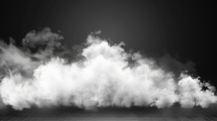 Smoke cloud with overlay effect on transparent background. Realistic border with fog. Modern illustration of smoky mist or toxic vapor on floor. Meteorological phenomenon or condensation. - obrazy, fototapety, plakaty