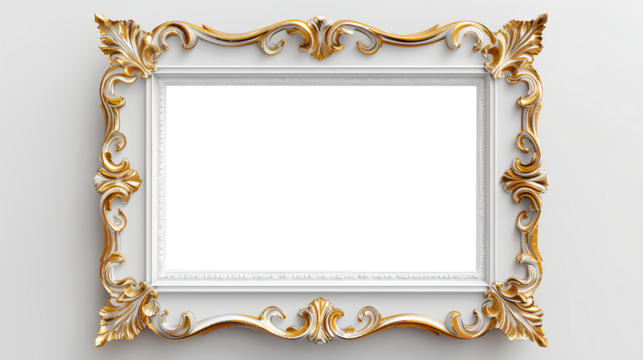 Picture frame PNG mockup isolated on a white background