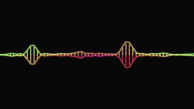 Colorful audio line and waveform spectrum animation, 4k