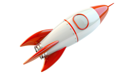 Space rocket isolated on a transparent background