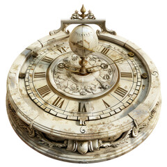 Obraz premium Sundial of Rococo Art isolated on transparent png.