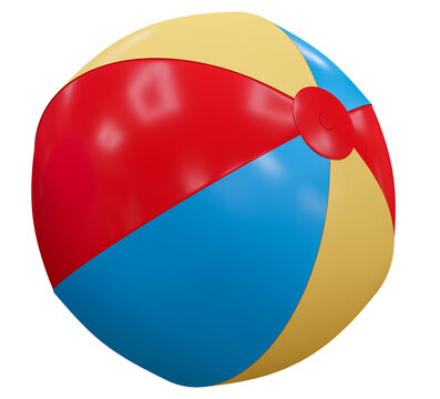 Beach ball. Inflatable swimming pool ball realistic isolated on background. Summer Journey, Time to Travel Concept. 3D rendering