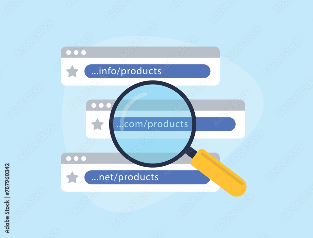 Poster seo-friendly domain name concept. domain seo optimizes website names for search engines and users, f