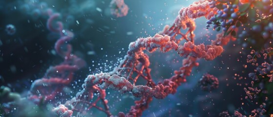 DNA genetic helix spiral biotechnology defocused background