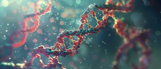 DNA genetic helix spiral biotechnology defocused background - obrazy, fototapety, plakaty
