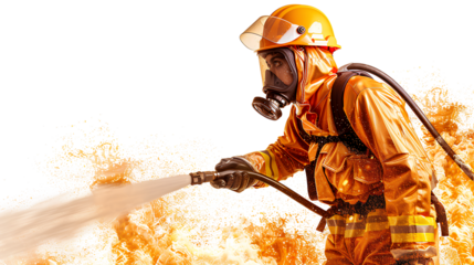 Fireman helmet adult extinguishing isolated on a transparent background