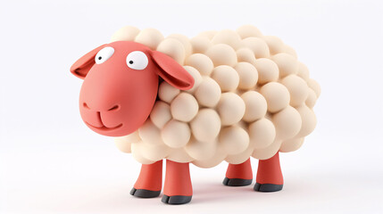 Sheep 3d wildlife graphic illustration, World Animal Day concept illustration
