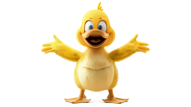 Duck mascot costume person clothing isolated on a transparent background
