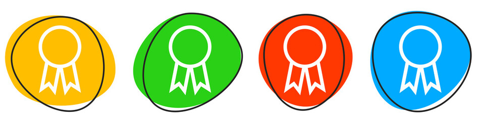 4 bunte Icons: Orden - Button Banner