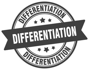 differentiation stamp. differentiation label on transparent background. round sign