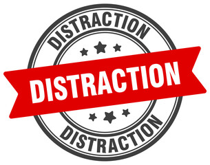 Fototapeta premium distraction stamp. distraction label on transparent background. round sign