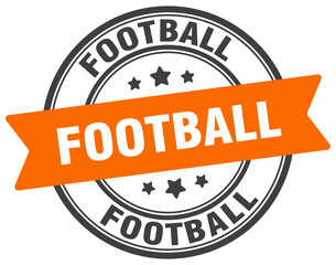 football stamp. football label on transparent background. round sign