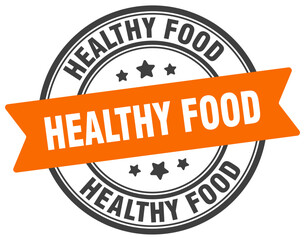 healthy food stamp. healthy food label on transparent background. round sign