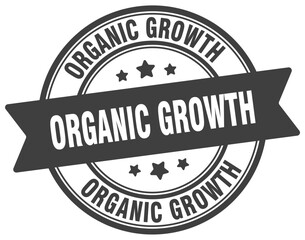 organic growth stamp. organic growth label on transparent background. round sign