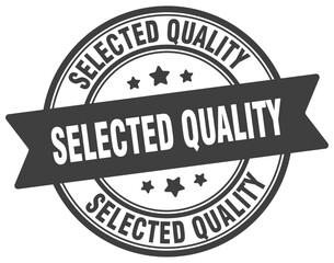 selected quality stamp. selected quality label on transparent background. round sign
