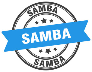 samba stamp. samba label on transparent background. round sign