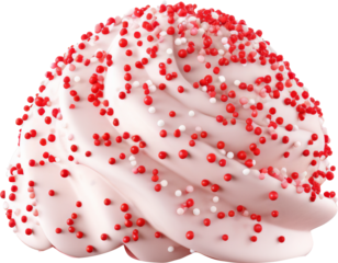 red ice cream ball with sprinkles isolated on white or transparent background,transparency
