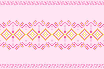 Pixel art cloth design Continuing the local fabric pattern Ethnic, geometric and floral designs used for weaving, carpets, wallpaper, clothing, fabrics, embroidery illustrations. Abstract pixel art