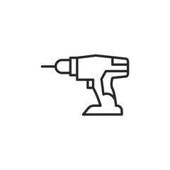 Fototapeta na wymiar Cordless drill icon. Simple electric power drill icon for construction, carpentry, and DIY projects. Vector illustration
