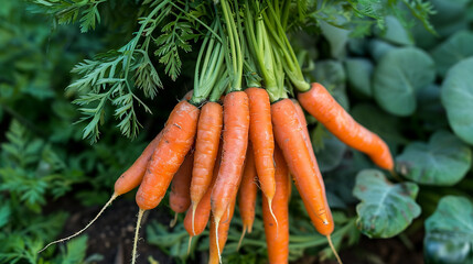 bunch of carrots on the market