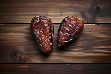 Dates on wooden background. Fresh Date fruits