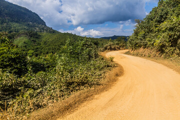 Rural road near Muang Ngoi Neua village, Laos.