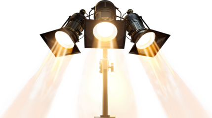 Theater light lamp isolated on a transparent background