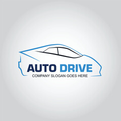 auto drive car logo design modern illustration template vector