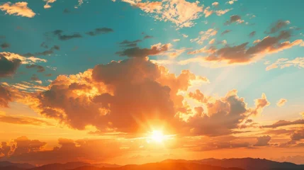 Foto op Plexiglas Sunset sky with cloud atmosphere outdoor nature background calm down feeling © Plaifah
