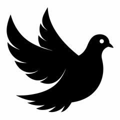 Dove Bird silhouette Vector Illustration. Dove Logo design concept is isolated on a white background.