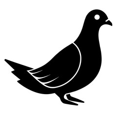 Dove Bird silhouette Vector Illustration. Dove Logo design concept is isolated on a white background.