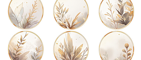 four oval glass plates with gold and silver designs on them