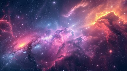 Fototapeta premium Decoration for wallpaper, desktop, poster, cover booklet. Print for clothes, t-shirt. Aurora colorful light energy image background