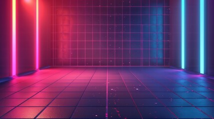 Futuristic background with abstract grid and rays