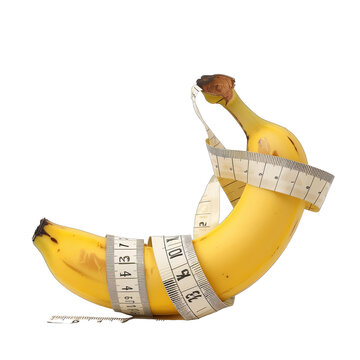 banana wrapped in measuring tape SVG on transparent background