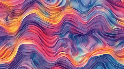 Vibrant Abstract Waves of Color