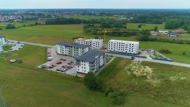 Panorama New Housing Estate Ostroleka Nowe Osiedle Aerial View Poland