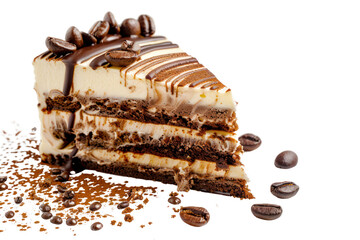 Coffee cake, cut into triangles
isolated on white background