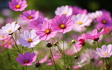 Blooming Cosmos Flowers in a Vibrant Garden
