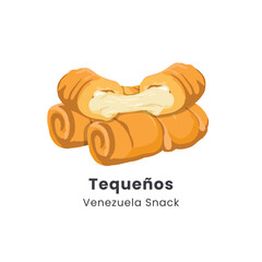 Hand drawn vector illustration of tequenos cheese Venezuela traditional snack