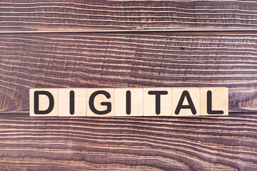 DIGITAL word made with wood building blocks