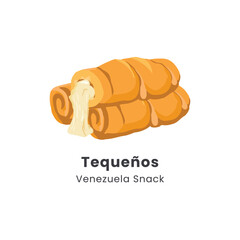 Hand drawn vector illustration of tequenos cheese Venezuela traditional snack
