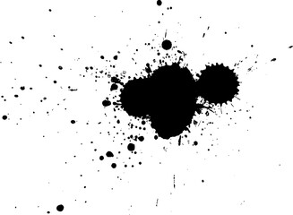black ink brush splash splatter grunge graphic element