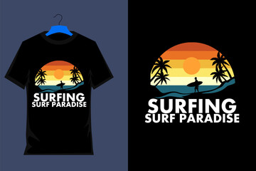 Surfing Surf Paradise T Shirt Design