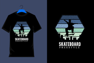 Skateboard Freestyle Retro T Shirt Design © IFTHINA