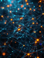 Fototapeta premium Virtual cloud infrastructure, displayed as a intricate network of data pathways and storage nodes, underscores scalability and connectivity